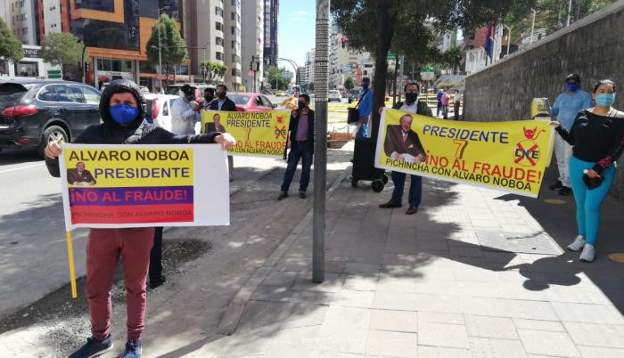 CNE- protesta- Noboa- partidos