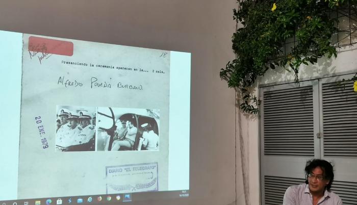 Amaury Martínez, durante la presentación de su participación en el proyecto.