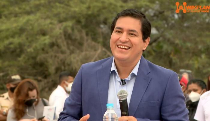 Andrés Arauz en el lanzamiento del Wikiplan