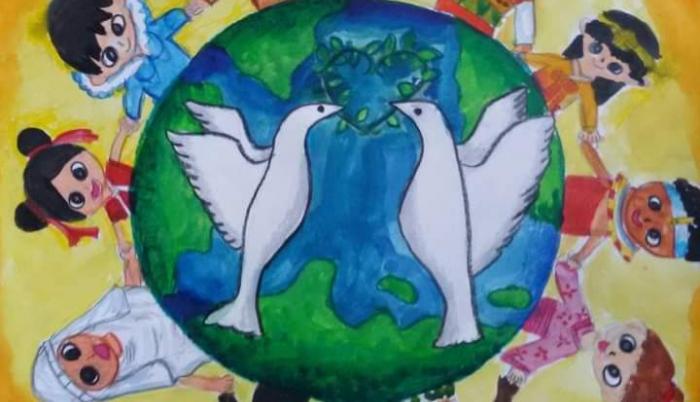 Niños de 100 países pintan para promover la paz