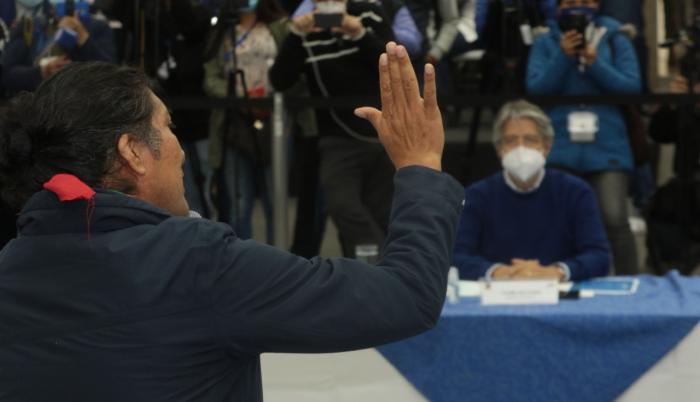 Los candidatos Yaku Pérez y Guillermo Lasso se reúnen en el CNE, 12 feb. 21