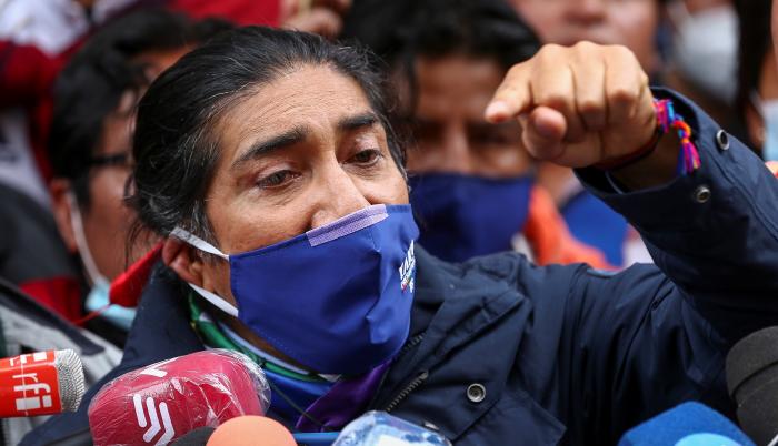 En la imagen, el indígena ambientalista y candidato presidencial ecuatoriano Yaku Pérez.