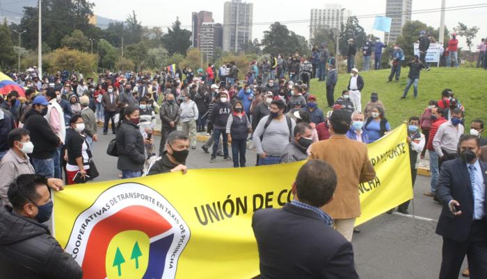 Los transportistas cumplieron una marcha pacífica en Quito.