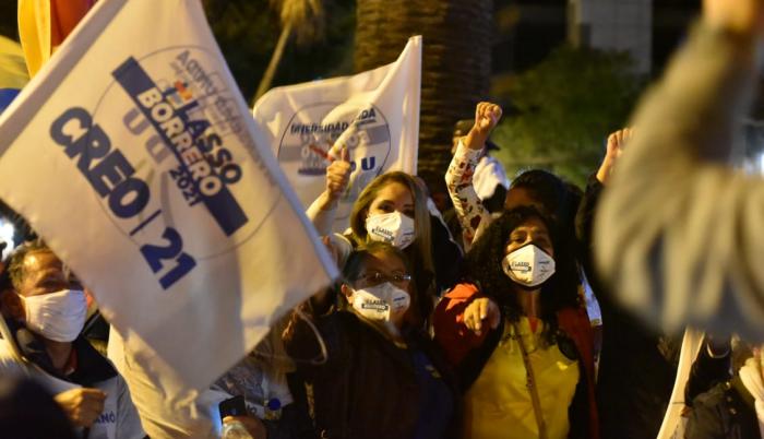Los simpatizantes de Guillermo Lasso se tomaron las calles de Quito.