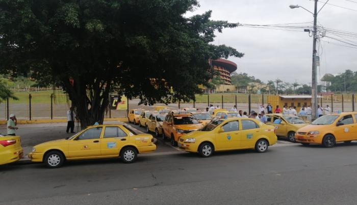 plantón de taxistas