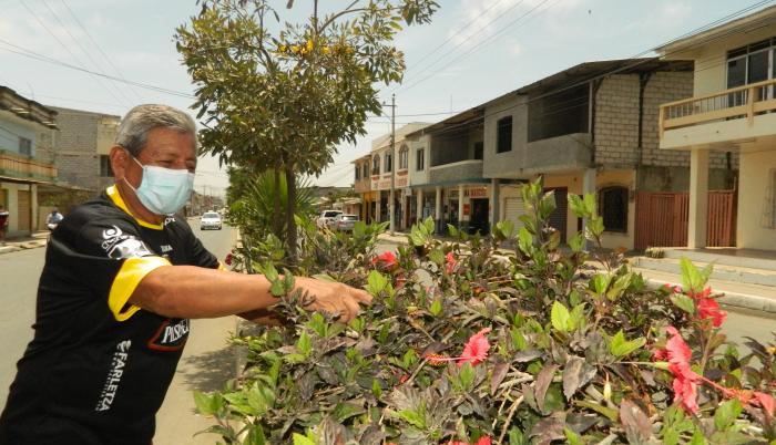Jorge de la A. sembro dos cuadras de ar boles y plantas en la Sixto CHang