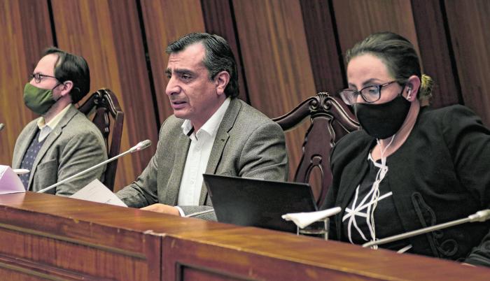 Ramiro Narváez, presidente de la Comisión de Seguridad de la Asamblea Nacional (c), en la cita de ayer.
