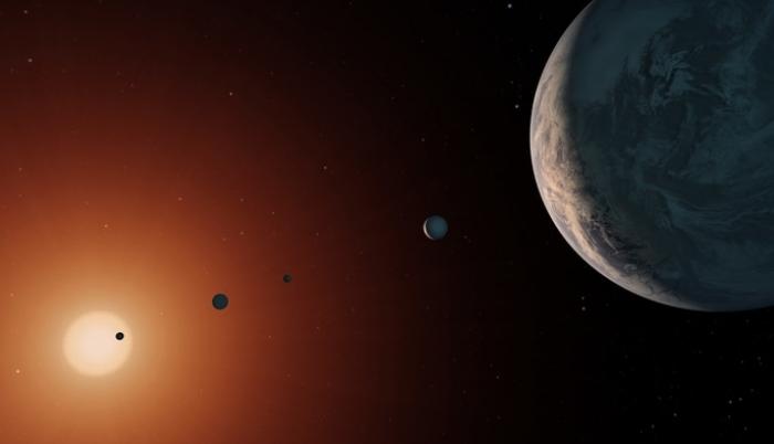 Representación artística deTRAPPiST-1.