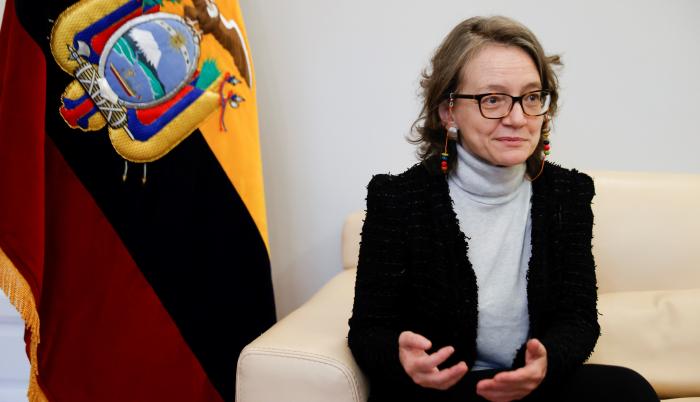 La viceministra ecuatoriana, Ana García Pando, durante la entrevista con EFE en Madrid donde se encuentra para participar en la vigésimo cuarta reunión de la Asamblea General de la Organización Mundial del Turismo (OMT).