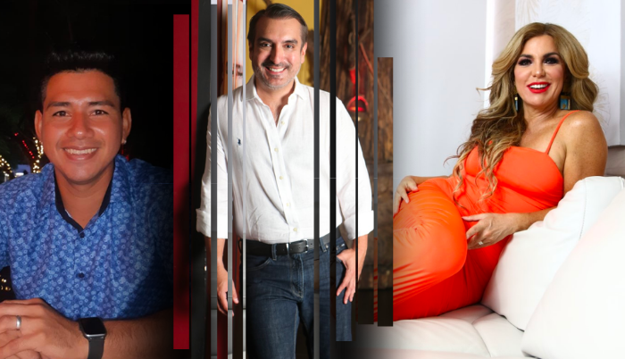 Christian Franco, Vicente Taiano B y Mariela Viteri.