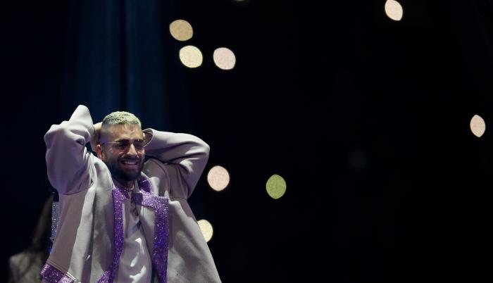 El cantante colombiano Juan Luis Londoño, Maluma, durante el concierto de Barcelona.