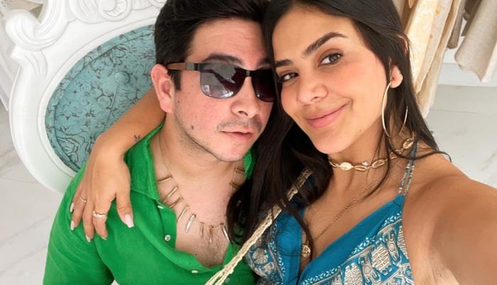 La presentadora Michela con su novio Emilio Terán.
