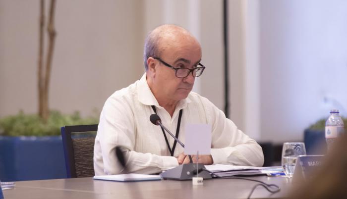 Mariano Jabonero, secretario general de la Organización de Estados Iberoamericanos para la Educación, la Ciencia y la Cultura (OEI), participa en la XIV Reunión Ordinaria de la Asamblea General de la institución, el 25 de noviembre de 2022, en Santo Domin
