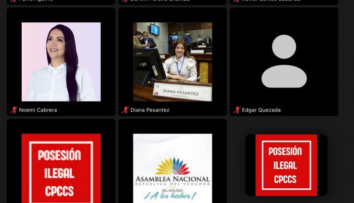 Sesión virtual de posesión de Olindo Nastacuaz