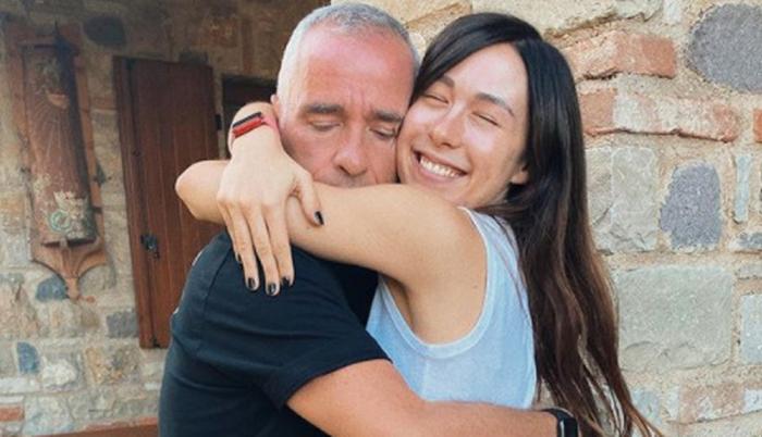 Eros Ramazzotti y su hija Aurora.