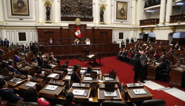 Vista general del pleno del Congreso peruano, en una fotografía de archivo.