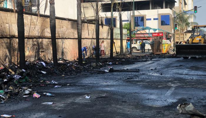 Toda el área fue despejada por el personal de limpieza del Cabildo