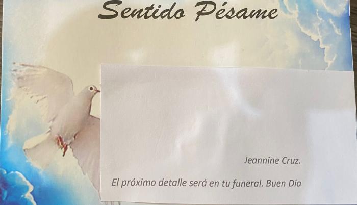 nota de pesar Cruz