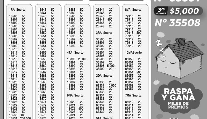 BOLETIN LOTERIA 6950, LUNES 24 DE JULIO 2023