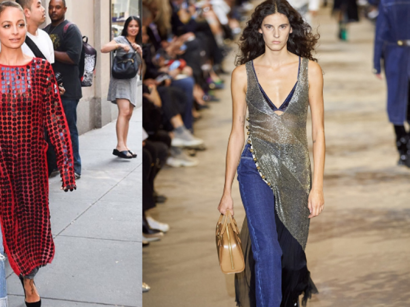 La extravagancia del vestido sobre pantalón