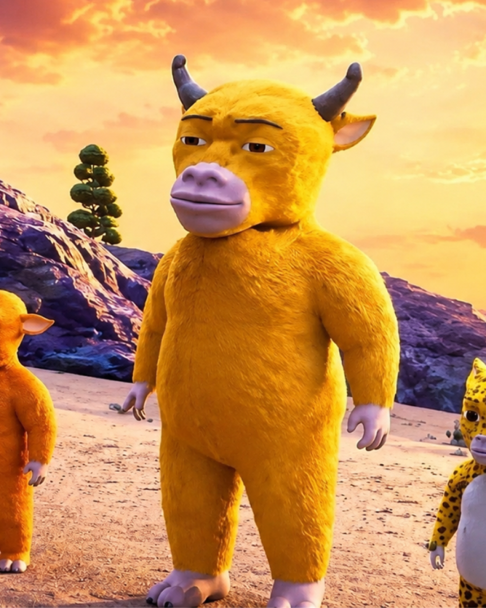 Personajes de Niu Lai, la película china de bajo presupuesto que pasó de recibir críticas por su calidad a convertirse en un inesperado éxito de taquilla.