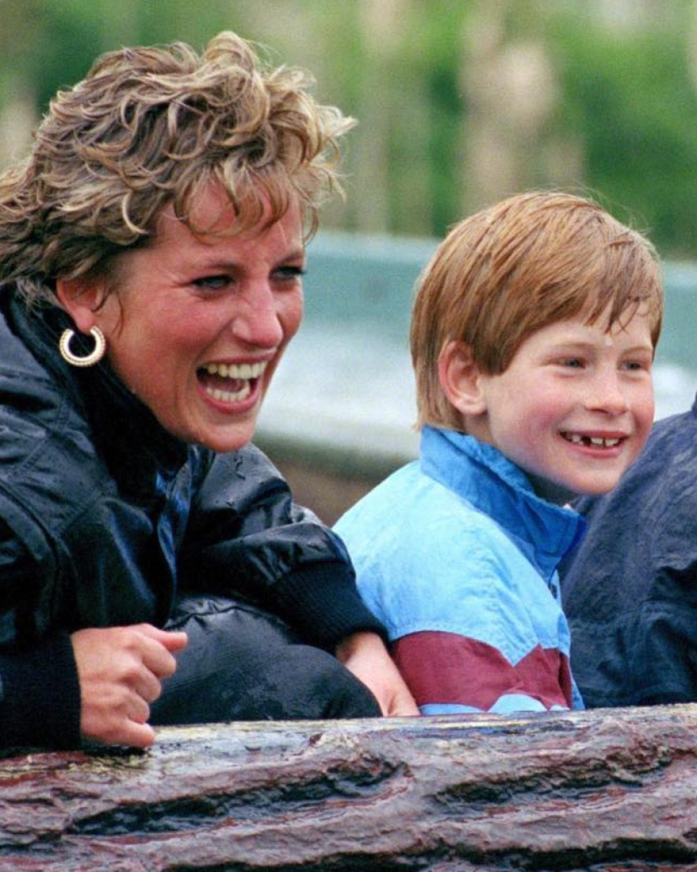Diana de Gales junto a sus hijos Harry y Guillermo.