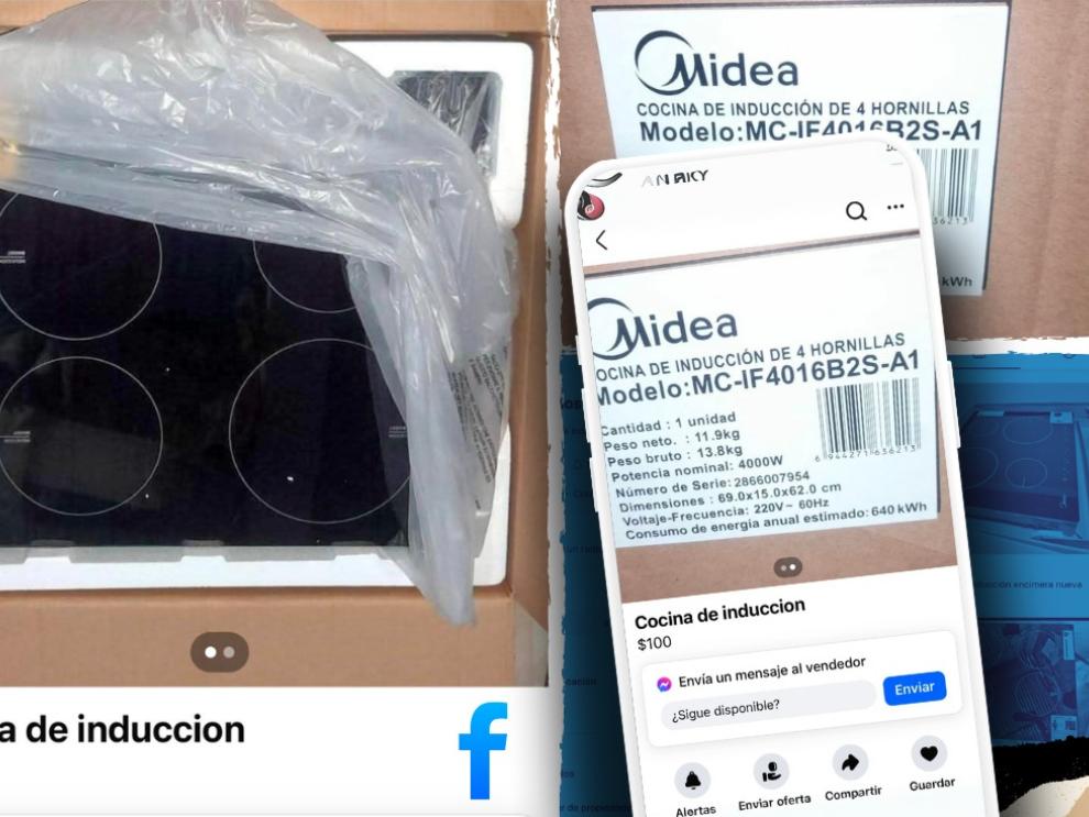 Cocinas de inducción que se ofertan en Marketplace tienen la misma serie que las entregadas gratuitamente por el gobierno de Daniel Noboa.