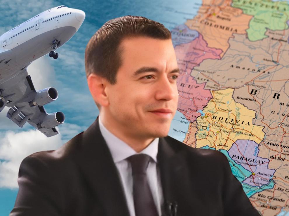 Daniel Noboa en su gira presidencial por Sudamérica