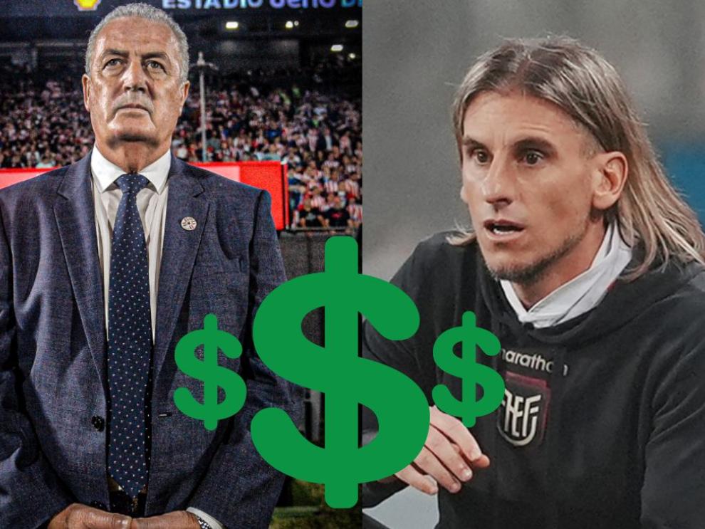 Gustavo Alfaro DT de Paraguay vs Sebastián Beccacece entrenador de Ecuador.
