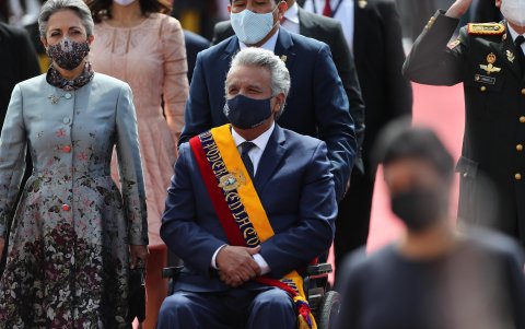La ex primera dama lució el mismo vestido que utilizó cuando Lenín Moreno asumió la presidencia.
