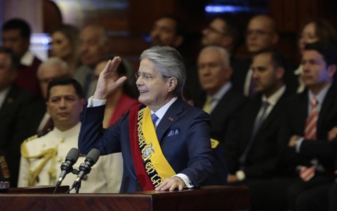 Guillermo Lasso durante su Informe a la Nación.