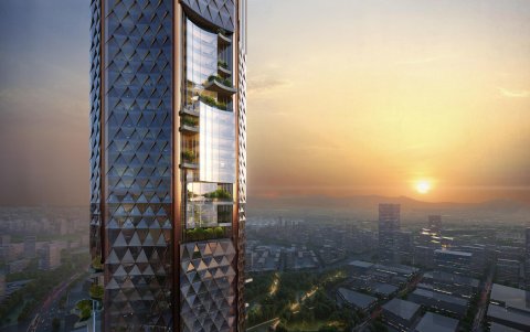 La torre Nanjing Nexus, de 350 metros, tendrá la forma de un octógono con algunas partes recortadas. Sus ocho fachadas acristaladas serán cóncavas y brillarán con la luz natural. En la estructura diseñada por Büro Ole Scheeren (BOS) se intercalarán jardines verticales y terrazas salientes de estilo chino clásico.