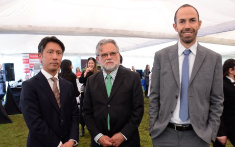 Naoki Sasahara, Alfonso Reece y José Hidalgo.