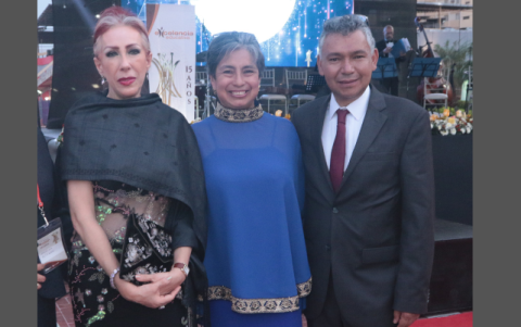 Adriana de las Fuentes, María Fernanda Gualotuña y Rubén Díaz Olivares.