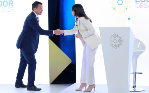 Los candidatos a la Presidencia de la República, Daniel Noboa y Luisa González.