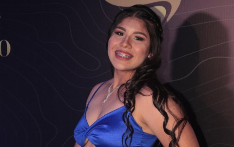 La babahoyense posa durante la Noche del Legado, el evento que anualmente organiza Fedeguayas para premiar a  sus deportistas, entrenadores y asociaciones.
