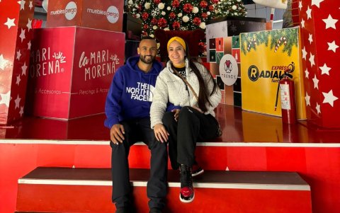 Los Sierra - Vásquez en pleno ambiente navideño.