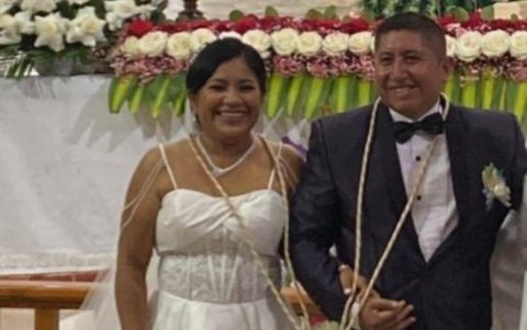 Iglesia. Luis Rodríguez y Mayra Chiluisa celebraron su boda eclesiástica el 30 de diciembre.