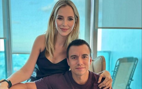 Lavinia Valbonesi junto su esposo Daniel Noboa, presidente de la República.