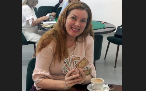 Alexandra Navarro disfrutó también de una taza de café.