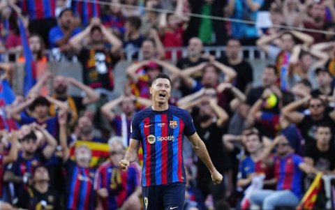 El delantero polaco del FC Barcelona Robert Lewandowski.
