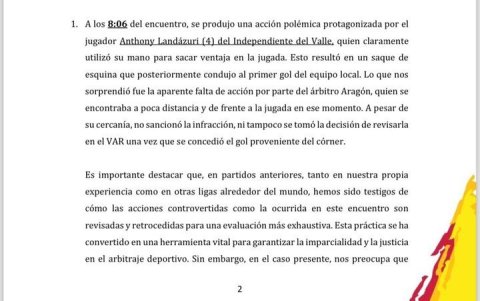 Barcelona parte 2 de la carta a la comisión de Arbitraje