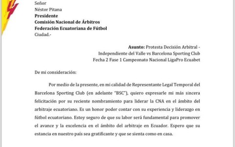 Barcelona parte 1 de la carta a la comisión de Arbitraje