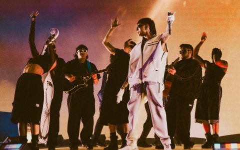 Peso Pluma durante su presentación en Coachella 2024.