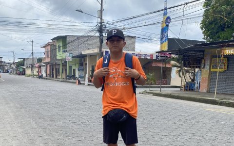 Límber Pillajo cuando salió de su querido Naranjal rumbo a Argentina.