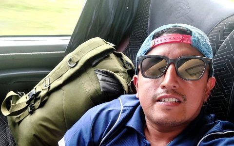 Toda la travesía de Anchundia fue en bus.