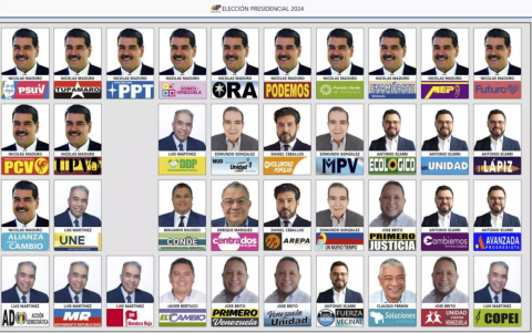 Maduro figura trece veces en la papeleta electoral.