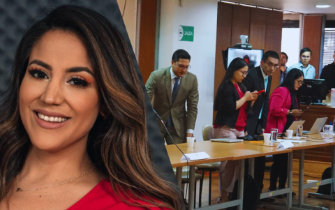 Los medios de comunicación no pudieron hacer fotos de Mayra Salazar.