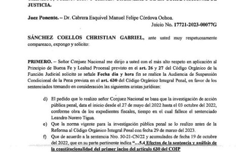 Christian Sánchez envió este pedido al juez