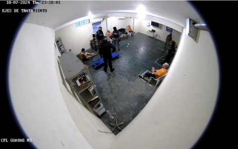 Estas imánes en video fueron entregadas por el SNAI y revisadas en la audiencia por pedido de Terán.